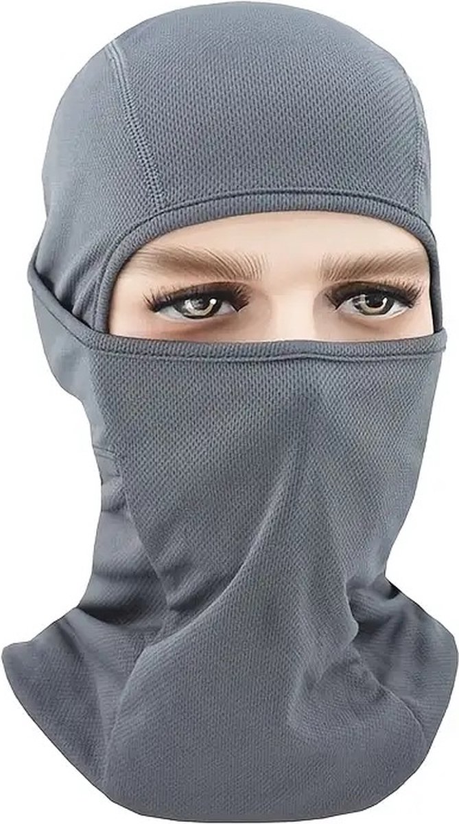 Multiuse Balaclava | Neck Warmer | Bivouac | Face Mask | Motorcycle Cap | Skiing | Snowboarding | Motorcycling | Grey - Image 1