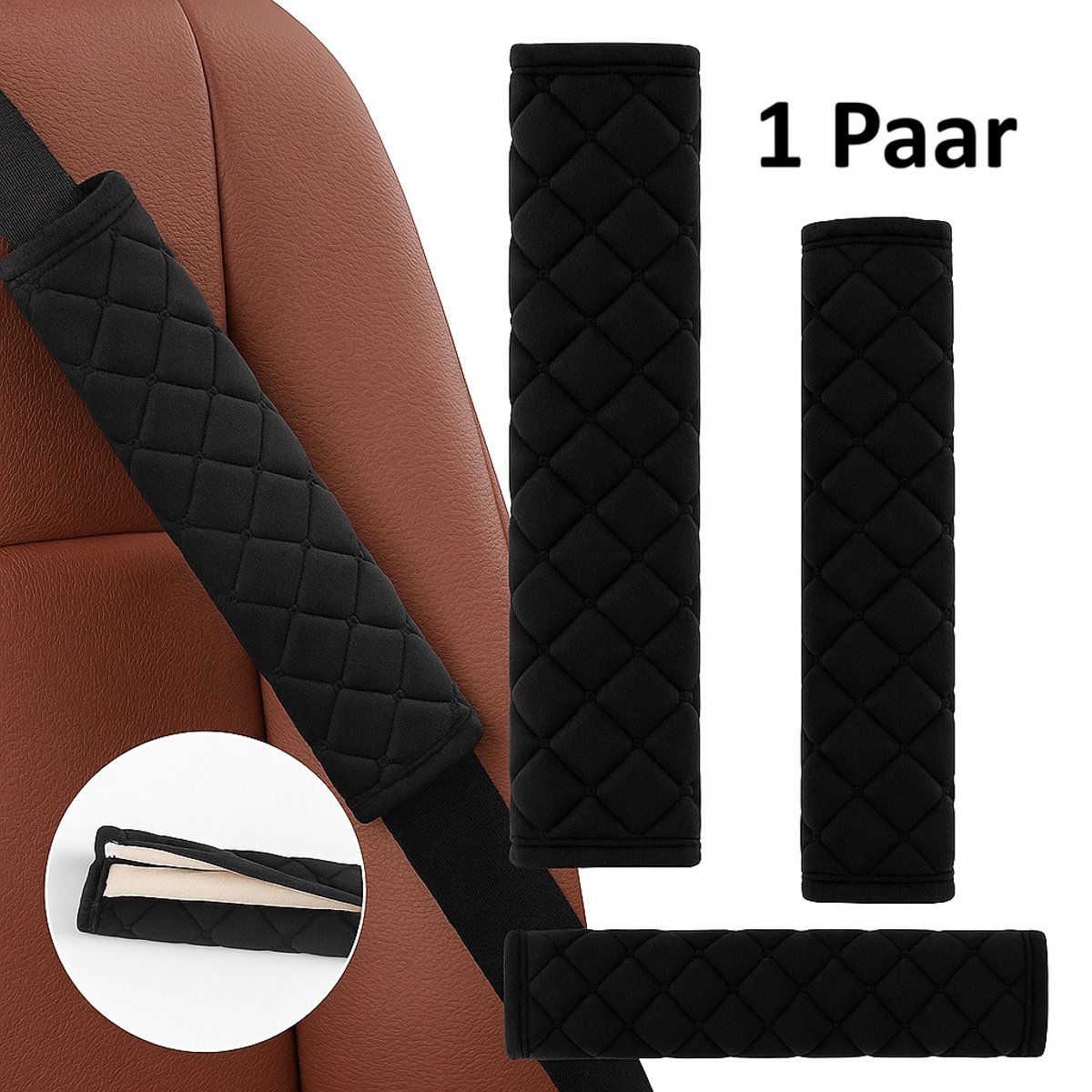 Car Seatbelt Cover Set of 2 | Seatbelt Protector | Seatbelt Cushion | Car Safety | Safety Belt Cushion Pads | 2 Pieces - Image 1