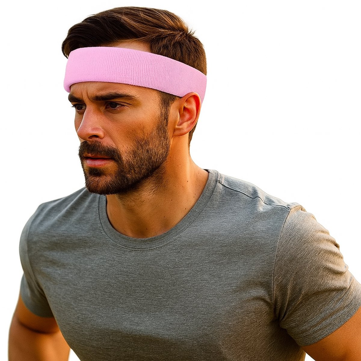 Headband | Headband | Sweatband | Sweatbands | Head | Sports band | Light Pink - Image 1