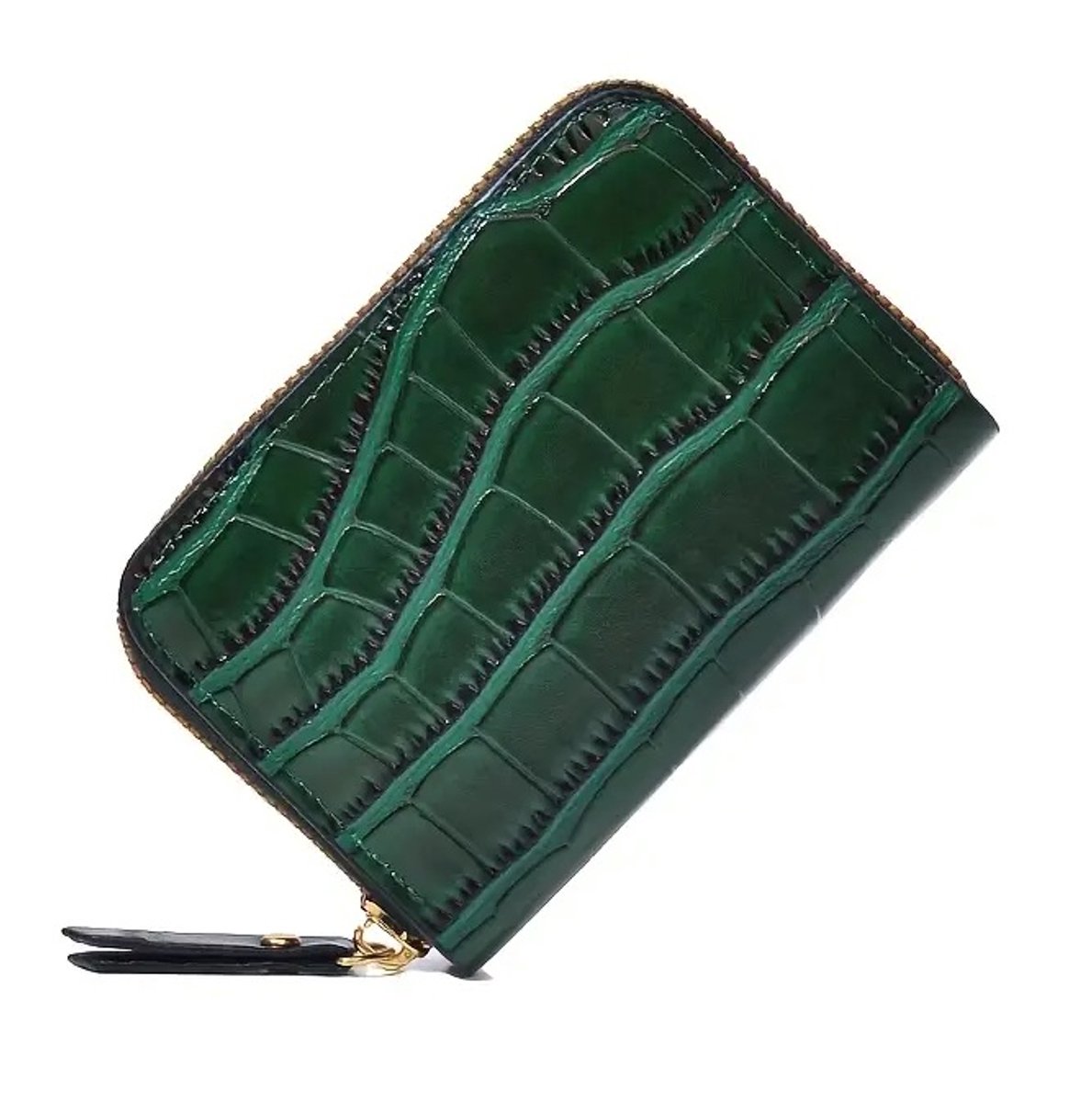 Luxury Card Holder with Crocodile Leather Pattern | Credit Card Holder | With Cash Compartment | Card Holder | Wallet | PU Leather | Purse | Green - Image 1