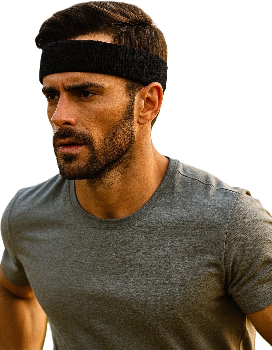 Headband | Headband | Sweatband | Sweatbands | Head | Sports band | Black - Image 1