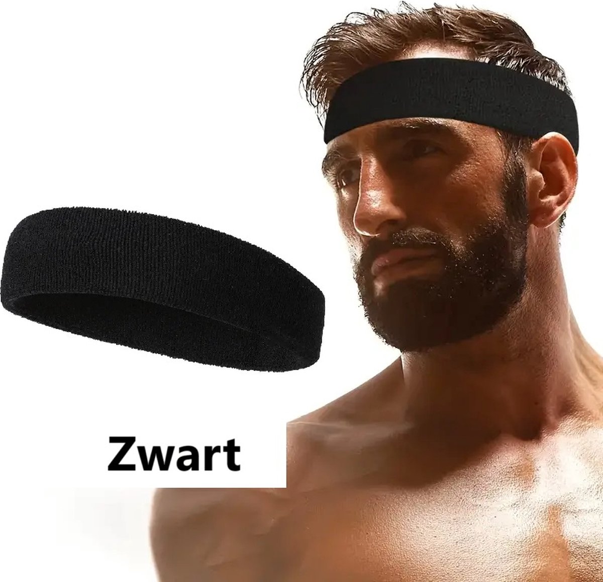 Headband | Headband | Sweatband | Sweatbands | Head | Sports band | Black - Image 3