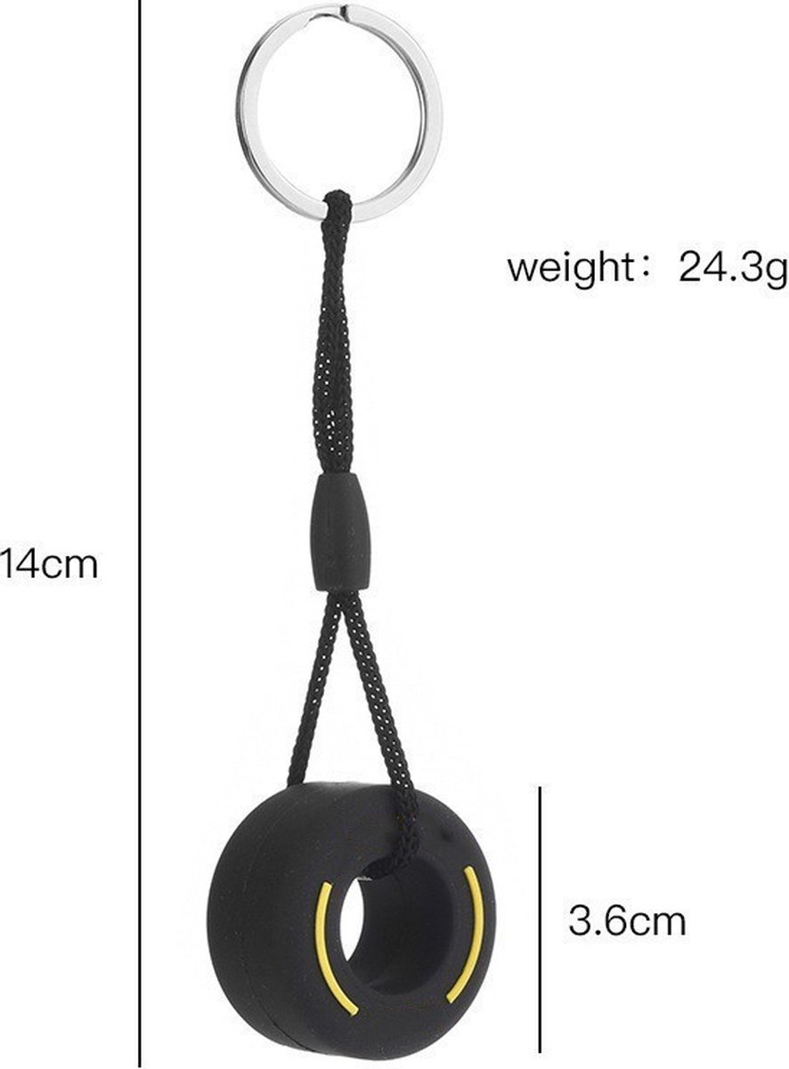 Racing Tire Keychain | Car Tire Key Holder | Racing Tire Keychain | Universal | Car Accessories | Black/White - Image 4