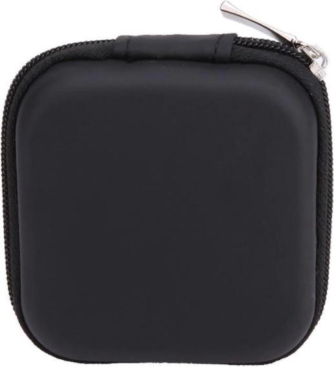 Hard Case Earphone Case | Storage Bag for Earphones | Cable Pouch | Storage Case for Cable | In-Ear Earphones | Key Holder | Coin Holder | Keys | Coins | Travel Bag | Black | Storage Bag | Storage Space | Phone Accessories | Electronics Protector - Image 2