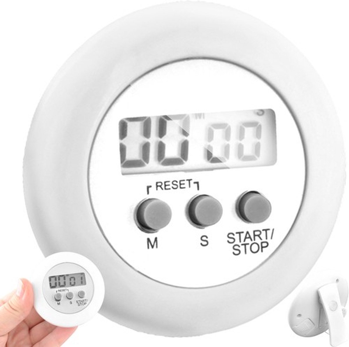 Digital Kitchen Timer | Kitchen Timer with Magnet | Kitchen Timer | Egg Timer | White - Image 1