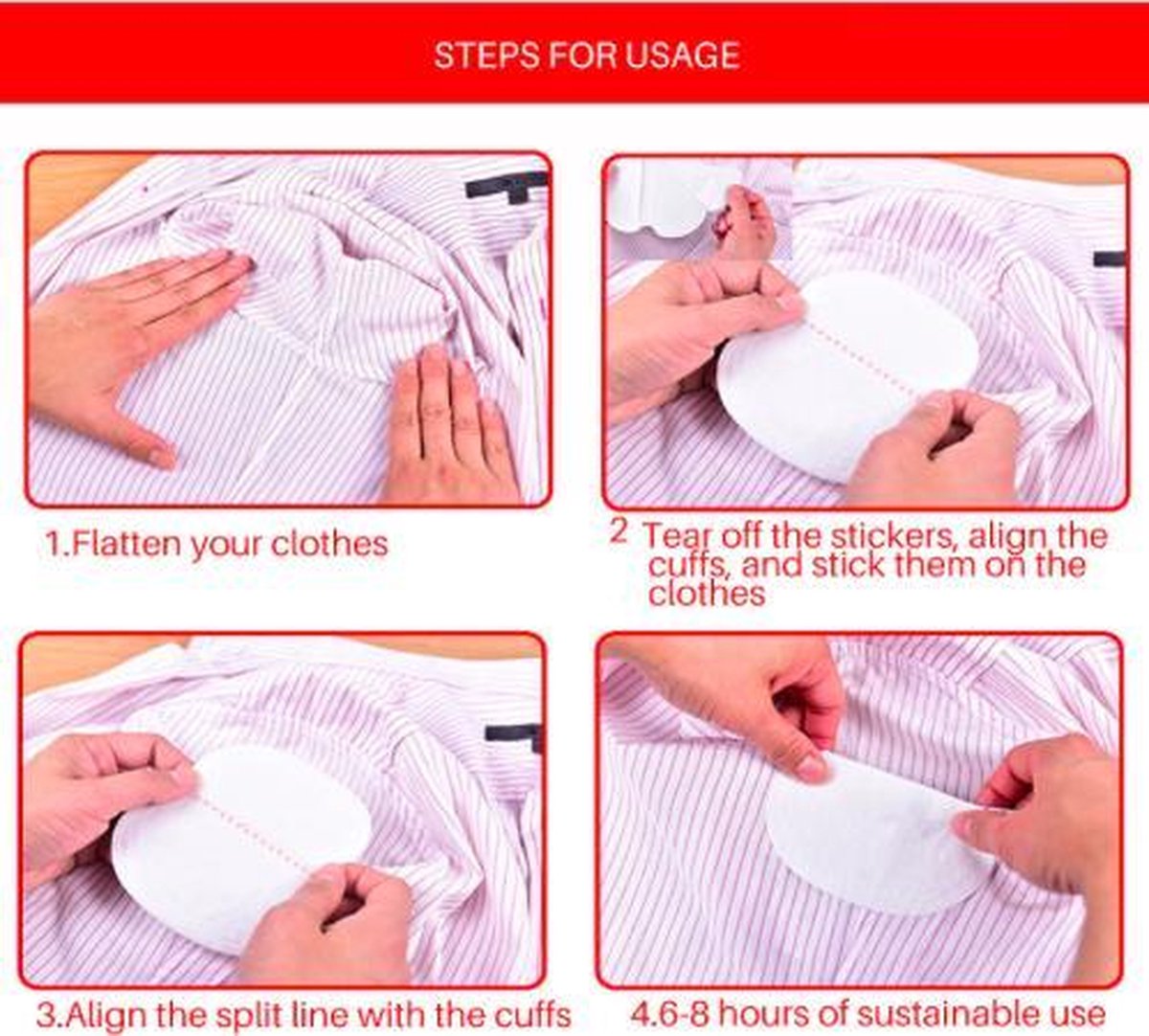 Underarm Pads Cotton Pads - For Sweat Stains - Absorb Underarm Sweat - Absorb Sweat Under Armpit - 20 Pieces - Image 4