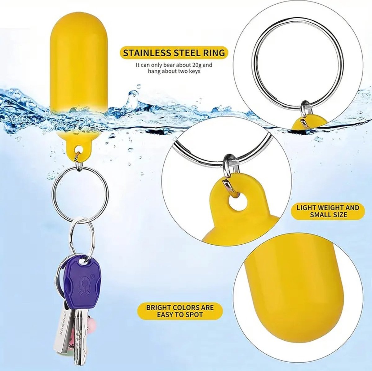 Floating Keychain I ABS I Bumper I Key Driver I Floating I Oval I White - Image 3