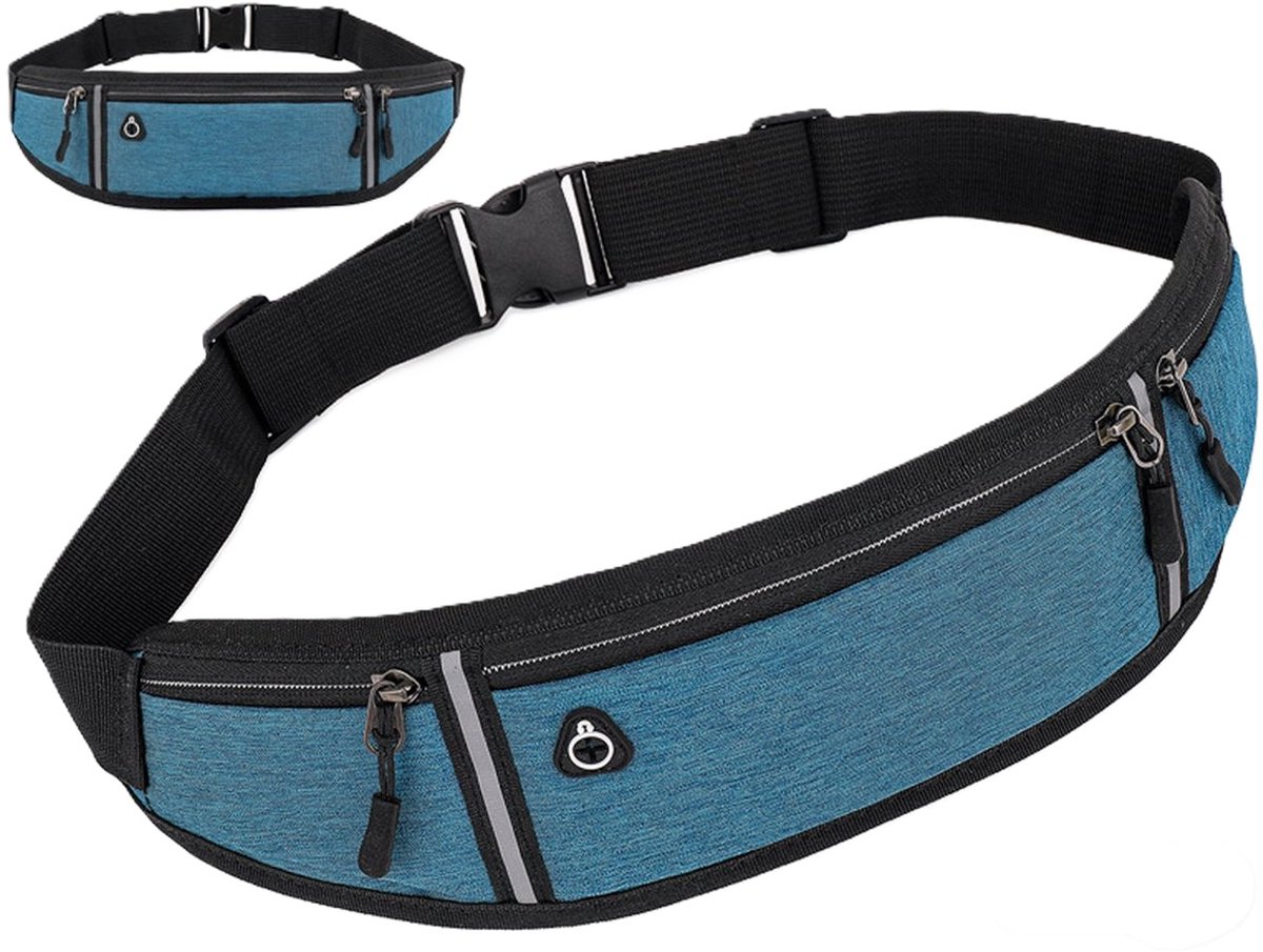 Waist Bag | Running Belt | With Phone Holder | With Smartphone Holder | Reflective | Running Bag | Blue - Image 1