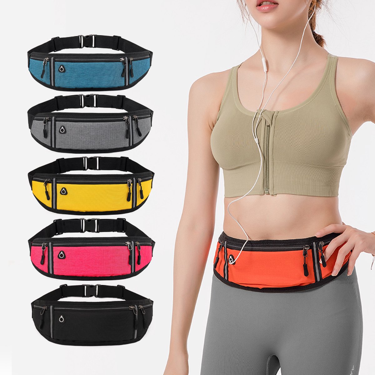 Waist Bag | Running Belt | With Phone Holder | With Smartphone Holder | Reflective | Running Bag | Blue - Image 5