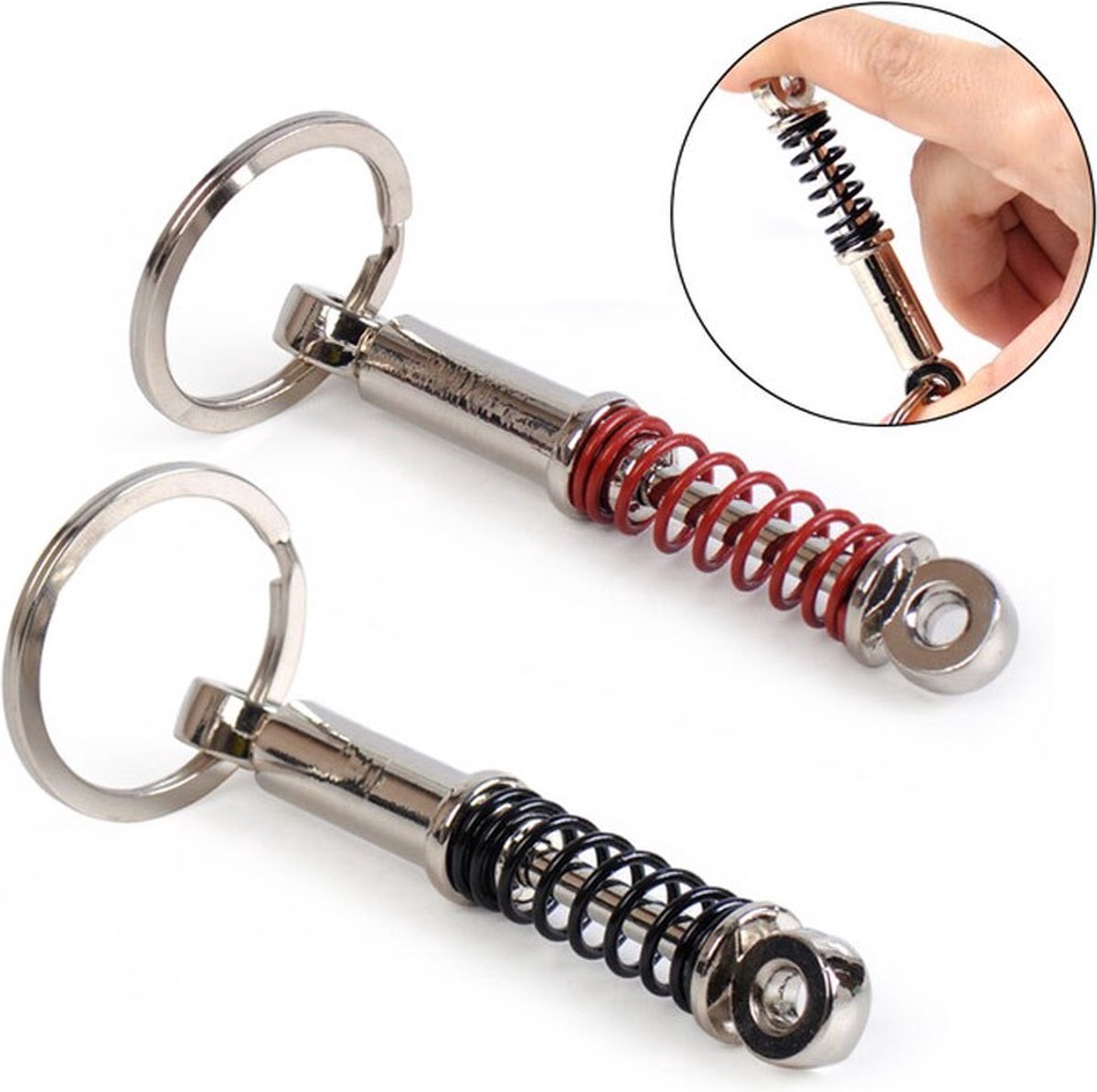Car Shock Absorber Keychain | Car Key Holder | Shock Absorber Spring Keychain | Universal | Car Accessories | Black - Image 2