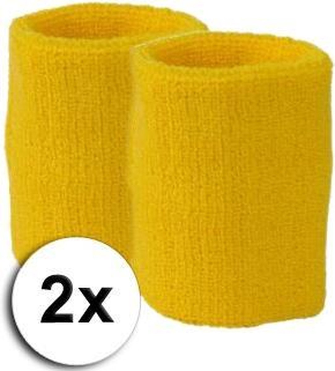 Gold wrist sweatbands 2 pieces - Image 1