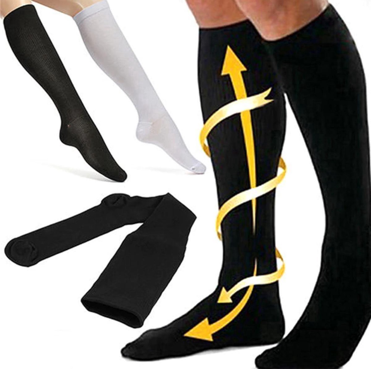 Sports Socks | Jogging | Walking | Compression Socks | Compression Socks | Support Socks | Airplane Socks | Beige IS/MI Size 36-41 - Image 2