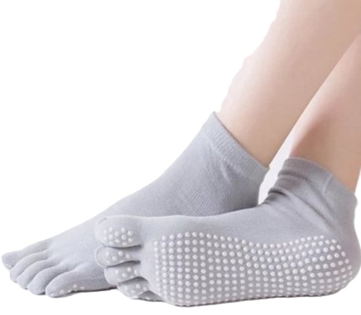 Full Toe Yoga Socks | Full Toe Yoga Sock | With Anti-Slip Bottom | Anti-Slip Socks | Pilates Socks | Size 36-40 | Grey - Image 1
