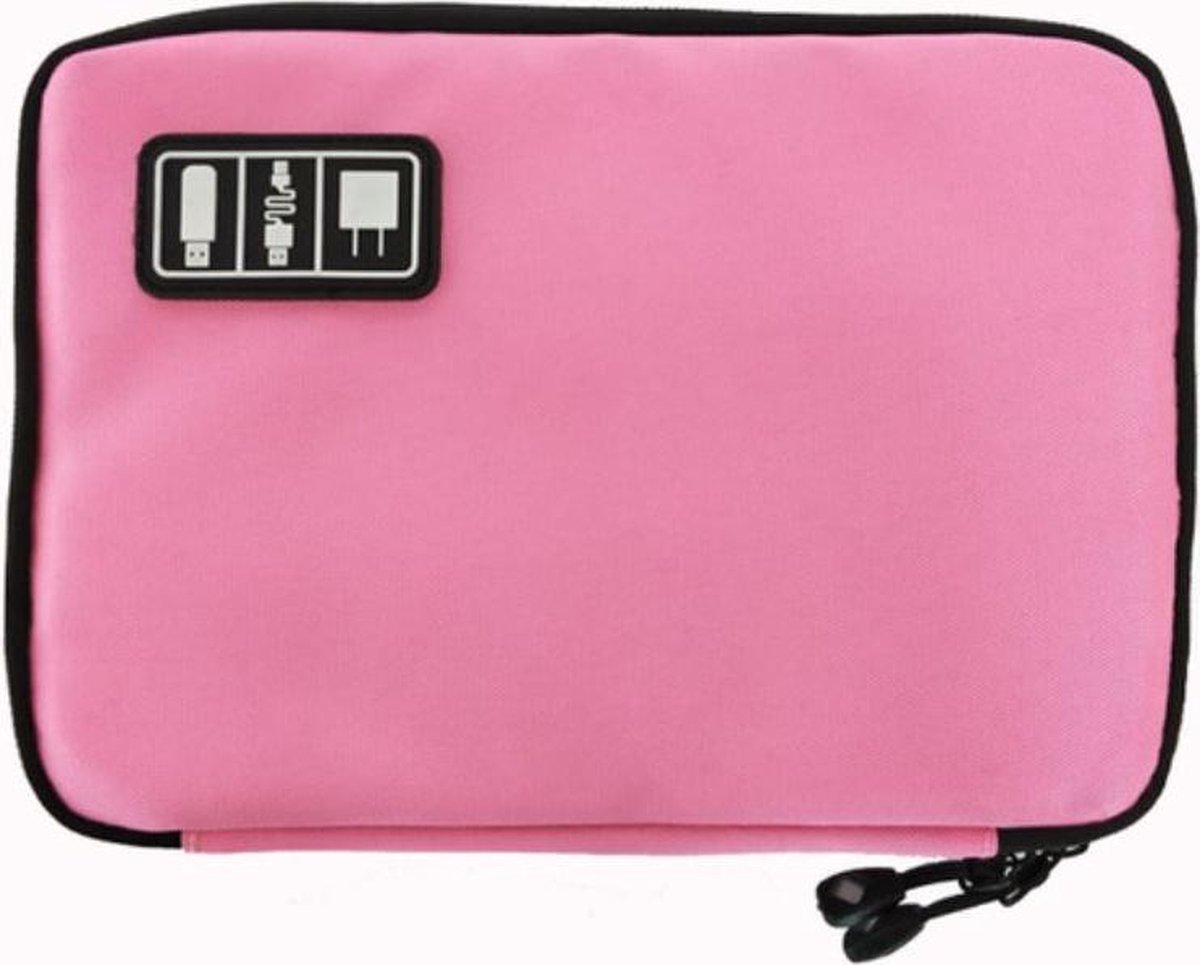 Cable and gadget organizer, Organizer for USB stick/mobile phone/cables/power bank - Light pink - Image 1