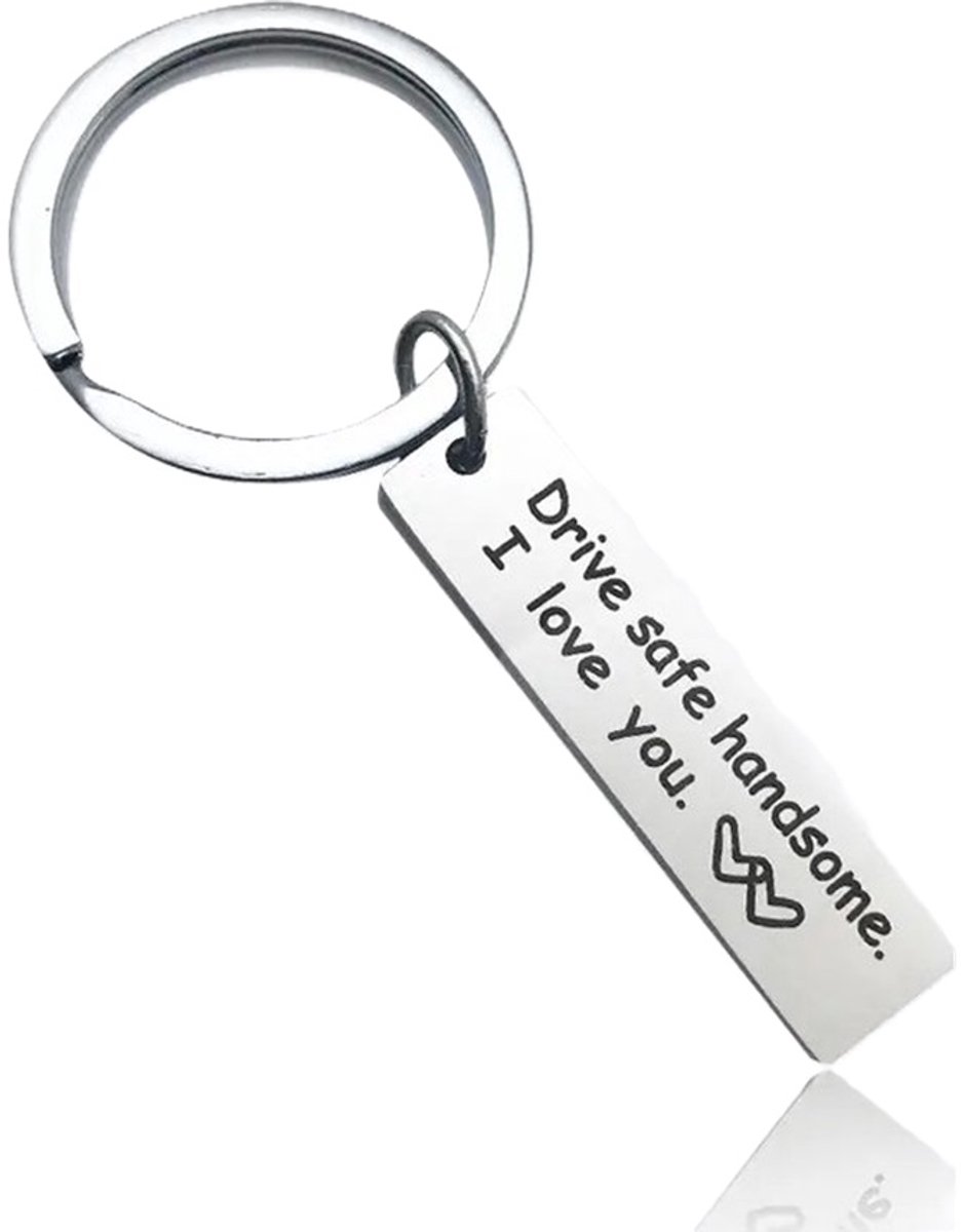 Keychain Drive Safe Handsome II Love You I Silver - Image 1