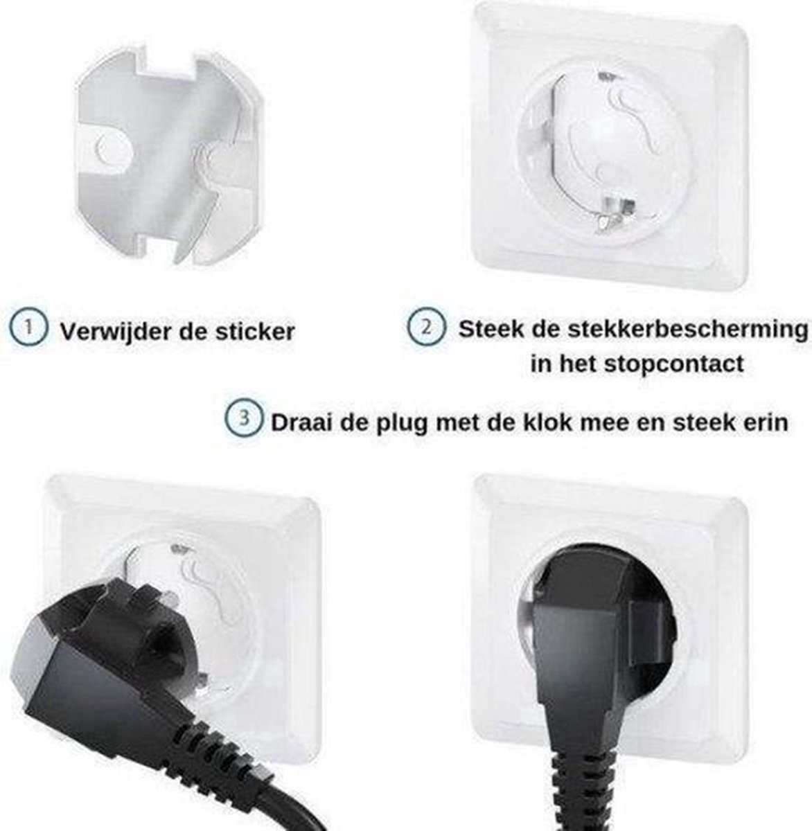 Socket Security for Children | Self-Adhesive Socket Protection Safety Lock Socket | Child Lock Socket | 4 Pieces - Image 3
