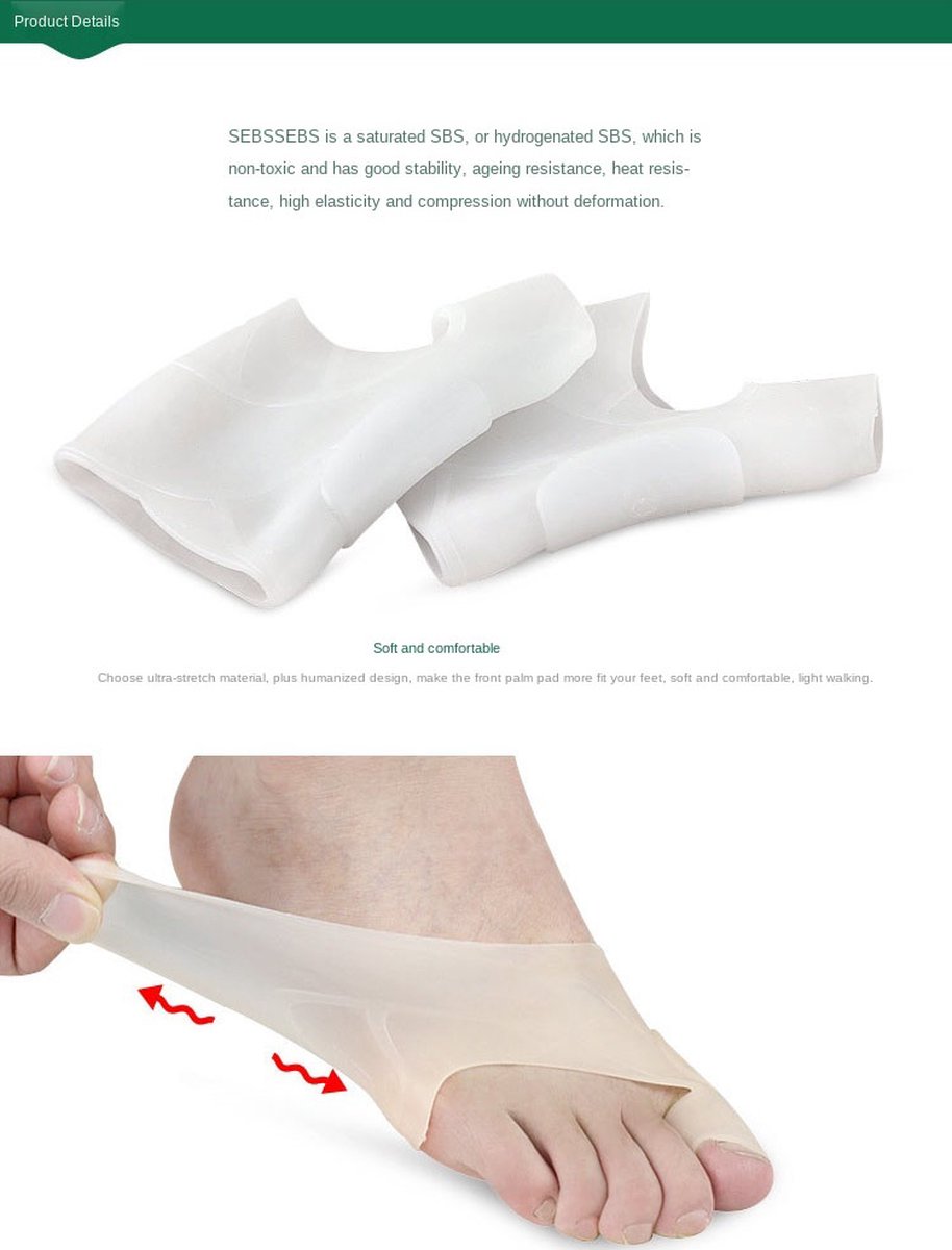 Hallux Valgus Silicone Toe Protectors | Toe Separators | Toe Corrector | Bunion | Bunion | Callus | Toe Straightening | 1 Pair | Beige - Image 2