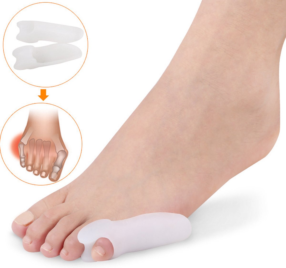 Silicone Toe Corrector Little Toe | Toe Spreader | Little Toe Protector | 1 Pair | Transparent - Image 1