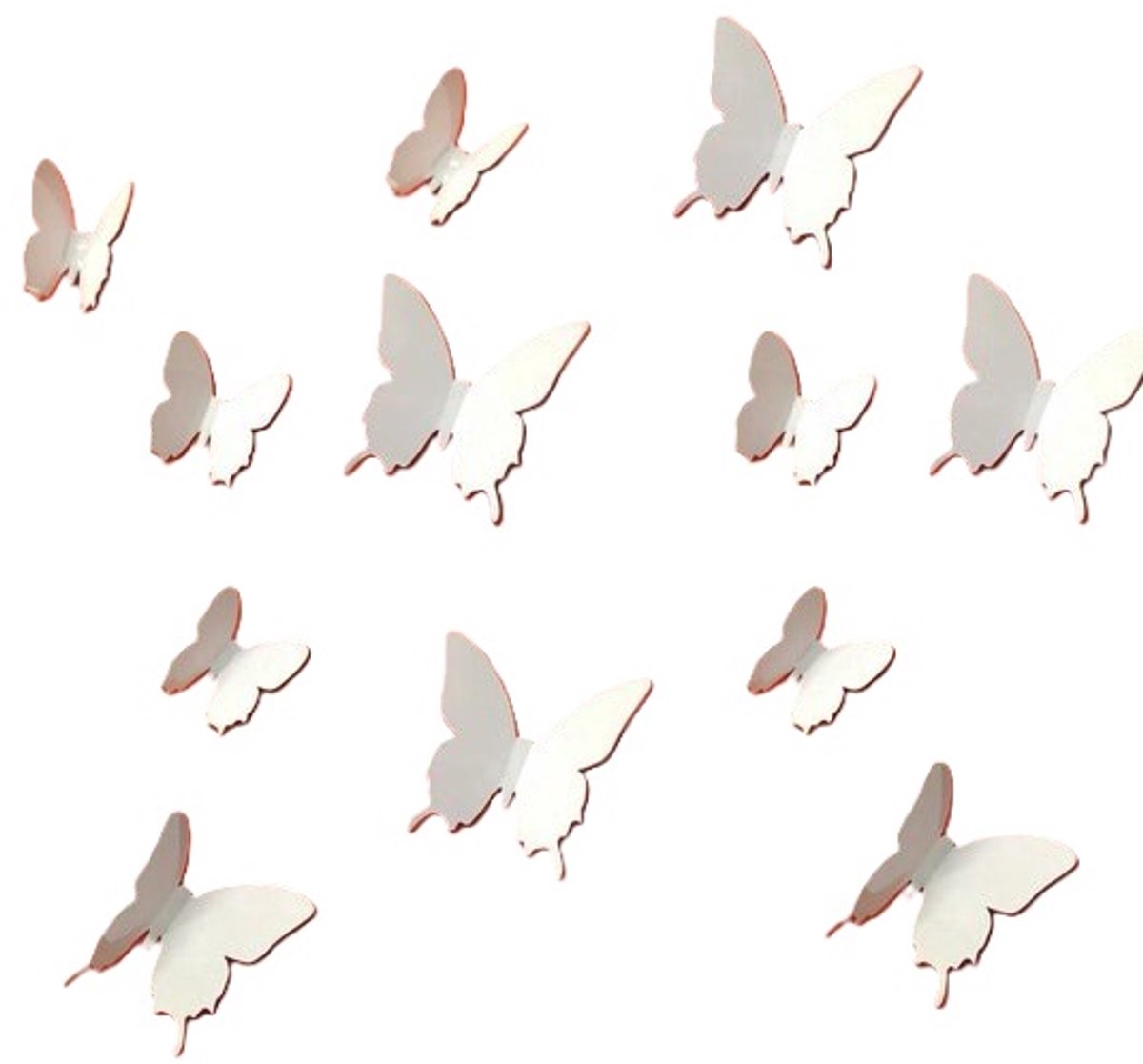 3D Wall Decoration Butterflies 12 Pieces | Wall Butterflies | Butterfly Wall Stickers | Solid Wall Stickers | White - Image 1