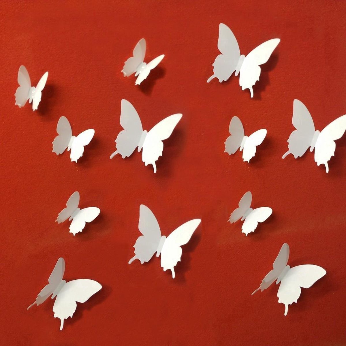 3D Wall Decoration Butterflies 12 Pieces | Wall Butterflies | Butterfly Wall Stickers | Solid Wall Stickers | White - Image 2