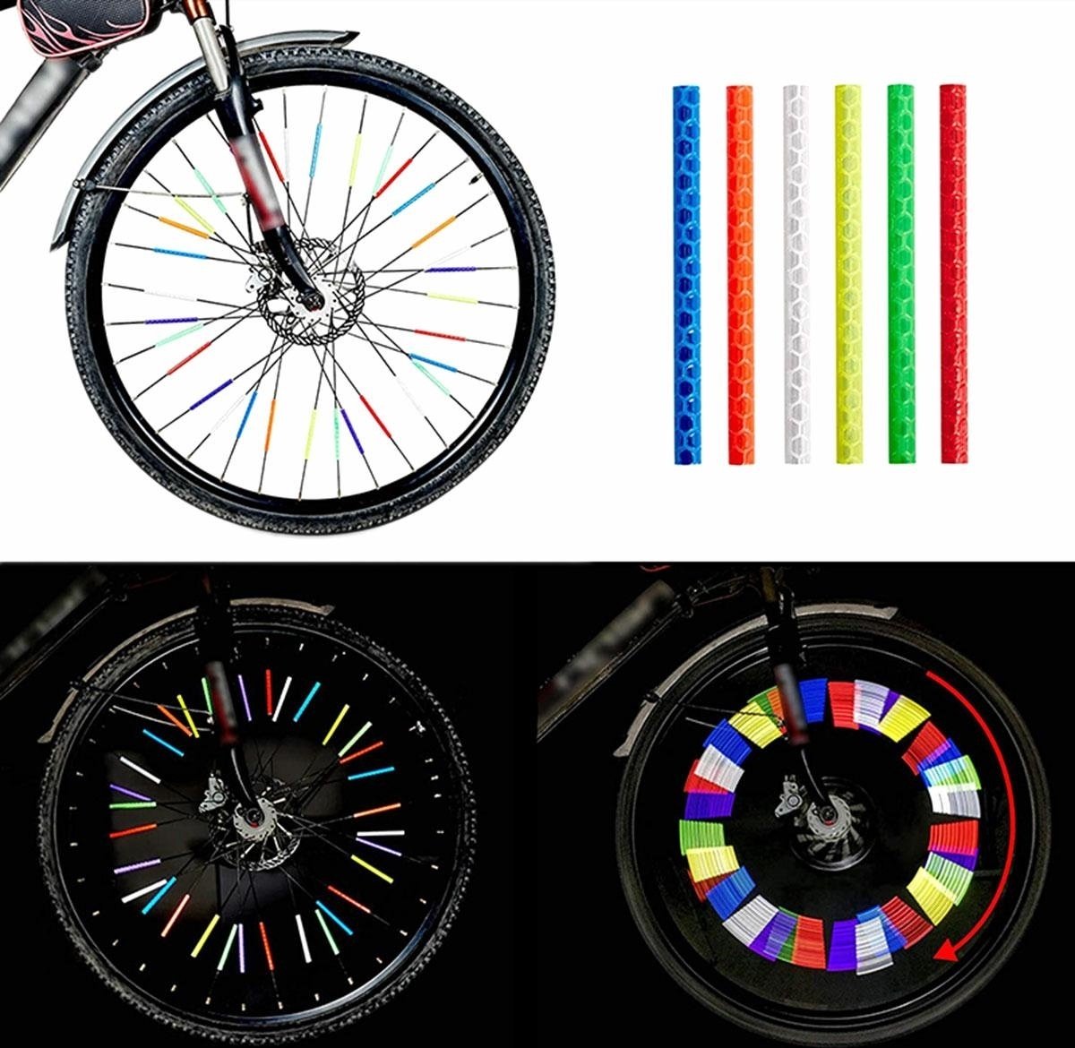 Spoke Bicycle Reflectors Bicycle Wheel 12 Pieces | Spoke Reflectors | Wheel Reflectors | Glow In The Dark | Yellow - Image 2