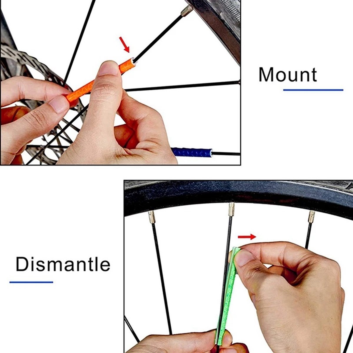 Spoke Bicycle Reflectors Bicycle Wheel 12 Pieces | Spoke Reflectors | Wheel Reflectors | Glow In The Dark | Yellow - Image 4