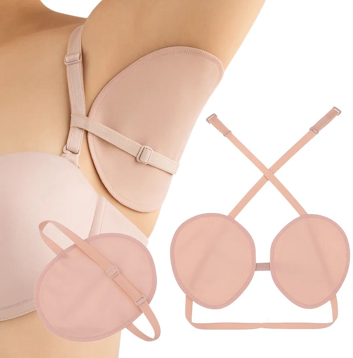 Anti-Sweat Pads | Anti-Perspirant Underarm Pads | Anti-Sweat | Dual Layer | Reusable | Washable | Adjustable Strap | 1 Pair - Image 1