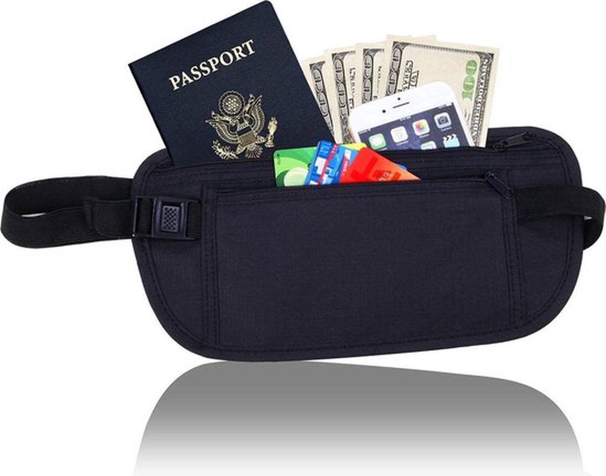 Money Belt | Undercover Money Belt | Waist Bag | Waist Bag | Pouch | Black - Image 1