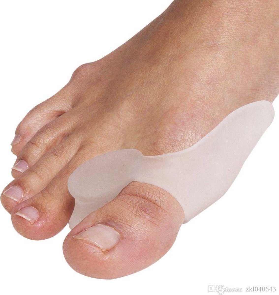 Hallux Valgus Silicone Toe Corrector/Spreader and Big Toe Protector – Silicone Toe Spreaders (Per pair) - beige - Image 2