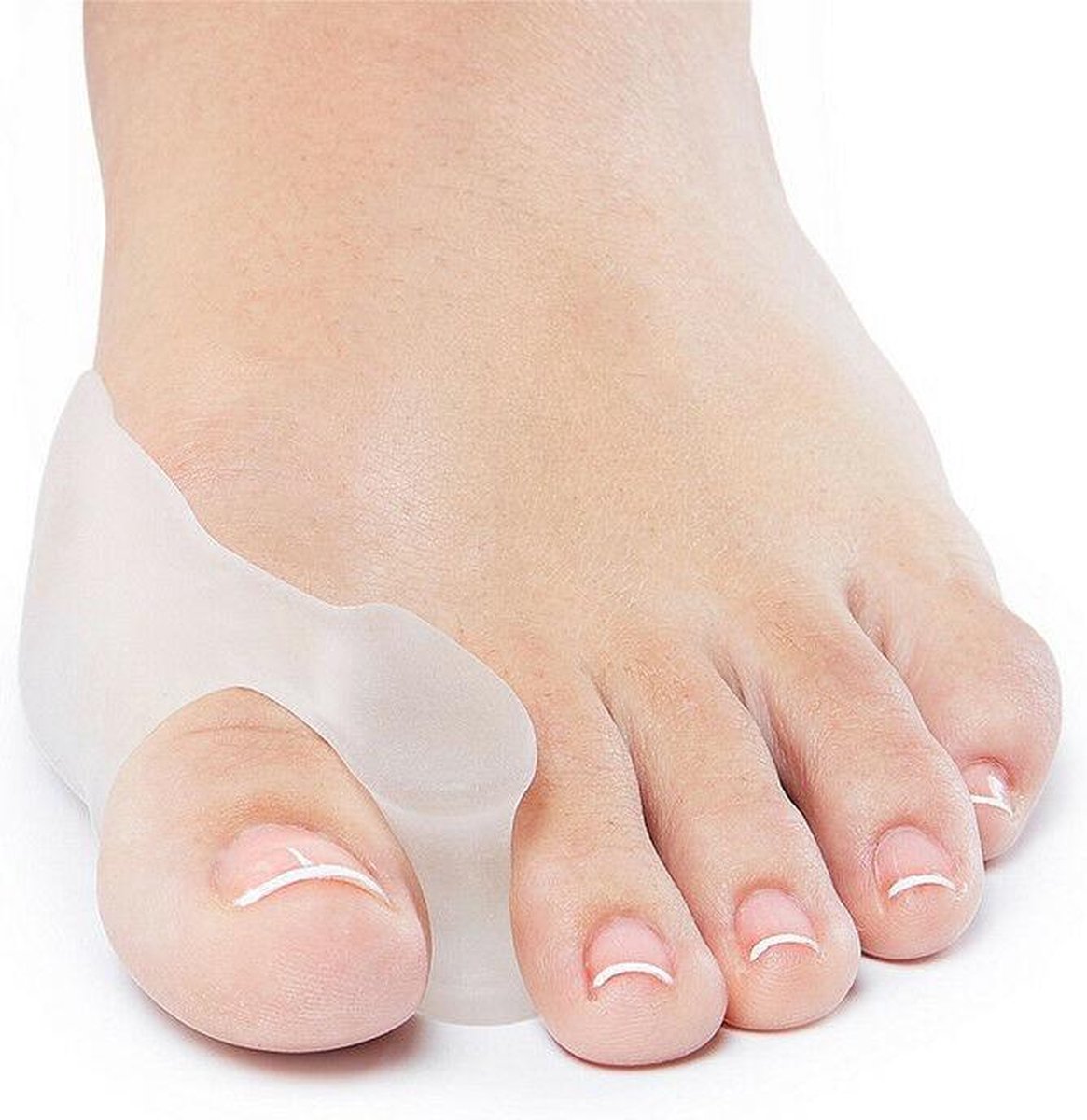 Hallux Valgus Silicone Toe Corrector/Spreader and Big Toe Protector – Silicone Toe Spreaders (Per pair) - beige - Image 5