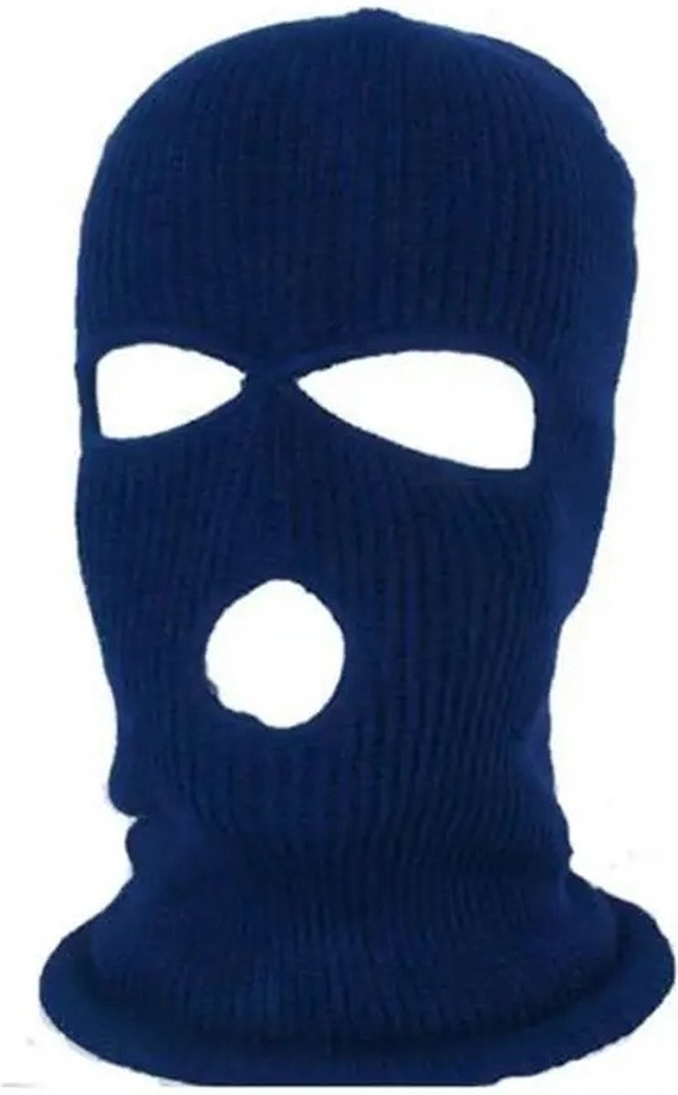 Three-Hole Balaclava | Facemask | Ski Hat | Bivouac | Winter Sports | Motorcycle/Skipper/Cycling Hat | Universal / One Size | Navy Blue - Image 1