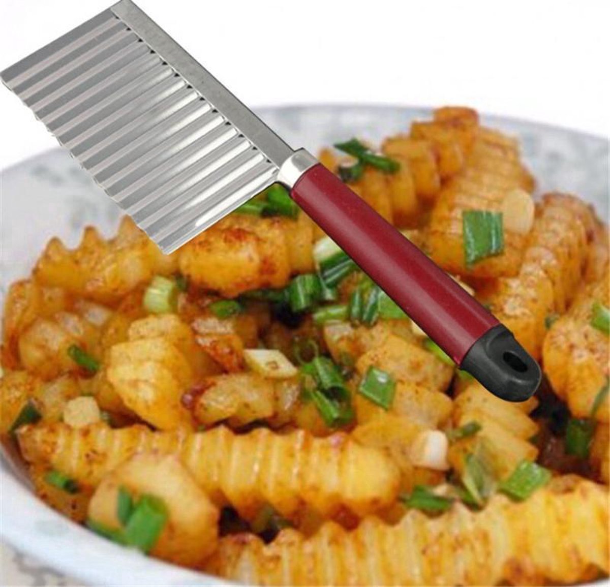 Multifunctional Kitchen Serrated Knife | Serrated Kitchen Knife | Peeler | French Fry Cutter | Potato Cutter | Potato Slicer | Stainless Steel - Image 2
