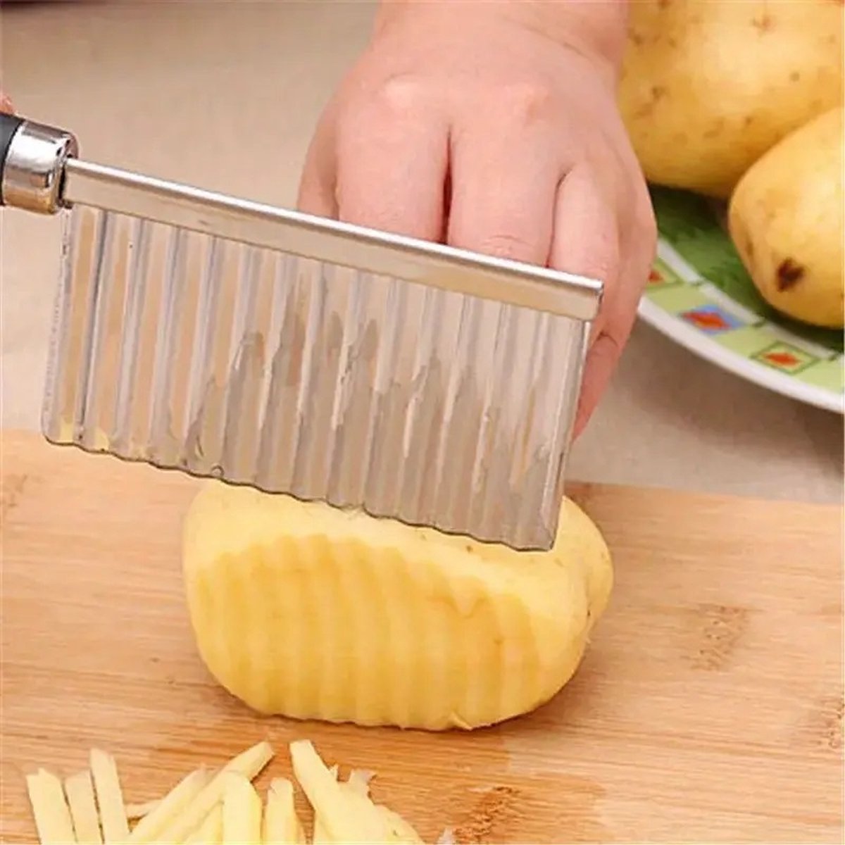 Multifunctional Kitchen Serrated Knife | Serrated Kitchen Knife | Peeler | French Fry Cutter | Potato Cutter | Potato Slicer | Stainless Steel - Image 3