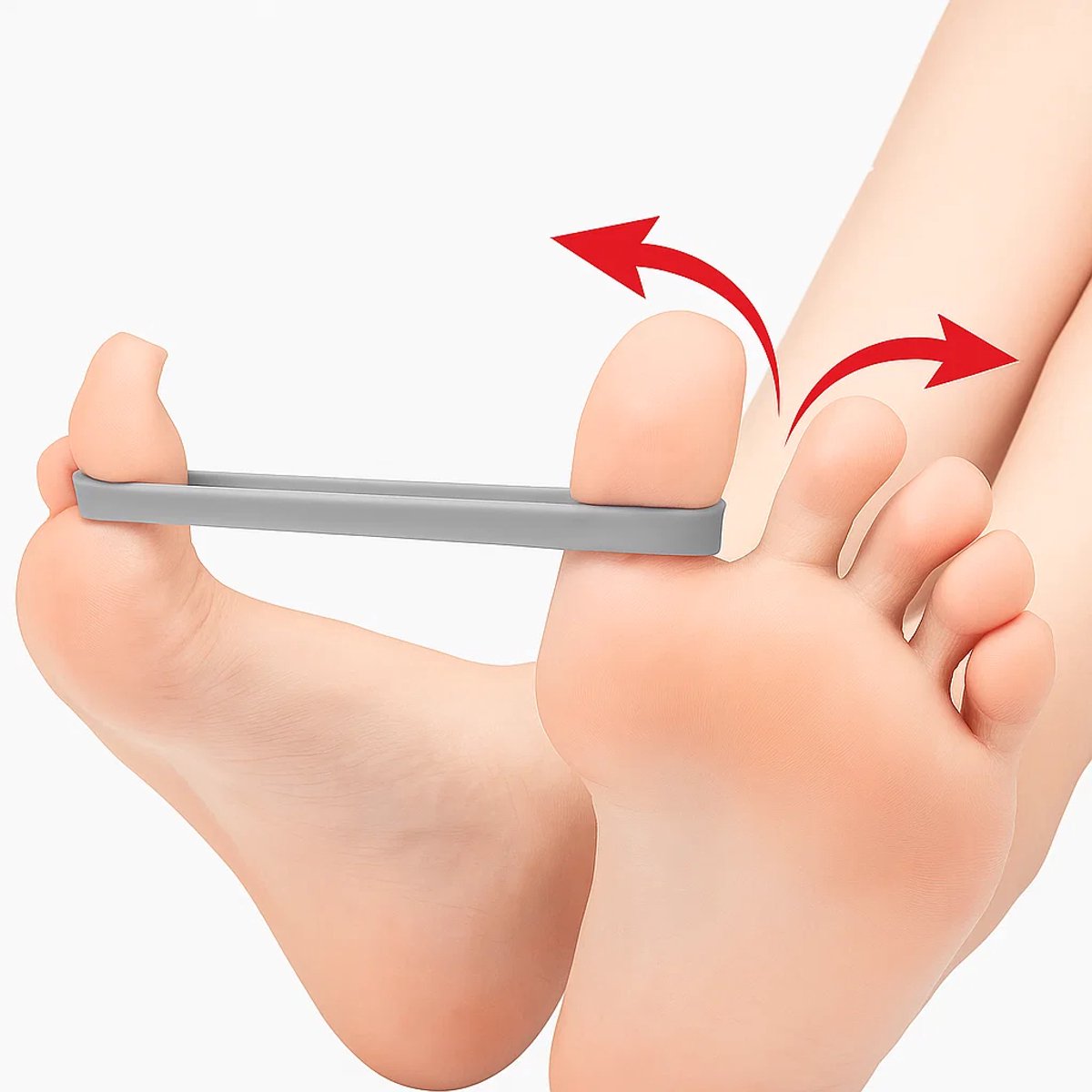 Elastic Toe Spreader | Elastic Toe Stretcher | Orthopedic Training | Hallux Valgus Toe Corrector | Straightening the Big Toe | Gray - Image 1