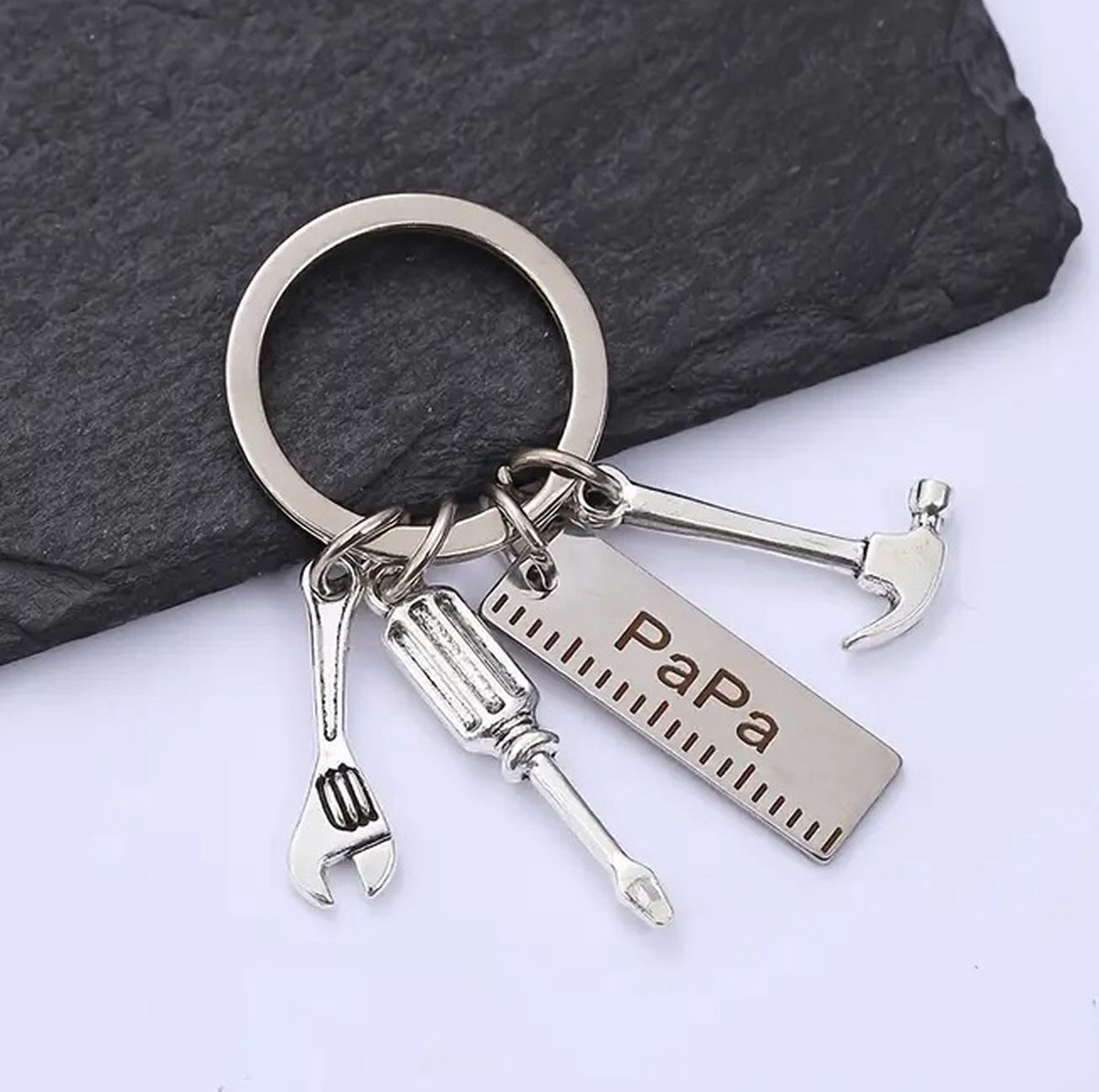 Keychain Dad The Handyman | Wrench Keychain I Key Holder II Love Dad I Father's Day Gift I Silver - Image 4
