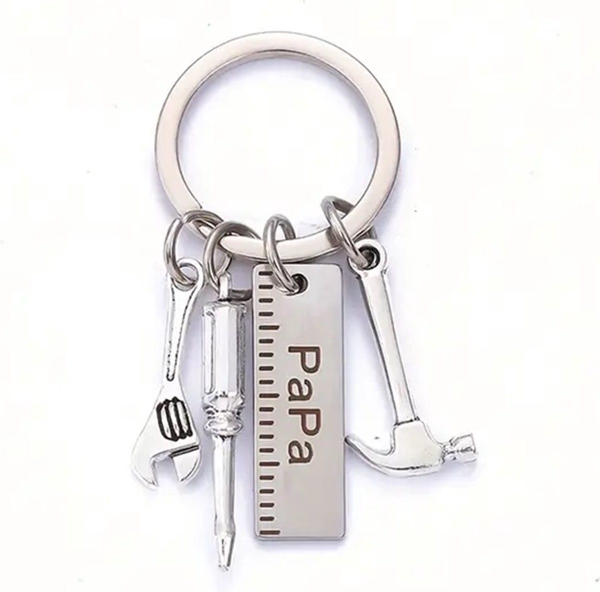 Keychain Dad The Handyman | Wrench Keychain I Key Holder II Love Dad I Father's Day Gift I Silver - Image 5