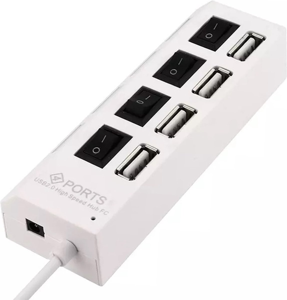 HI Speed 4-Port USB 2.0 Hub I Hub Splitter I On/Off Switch I LED I Up to 480 MB/s I White - Image 3