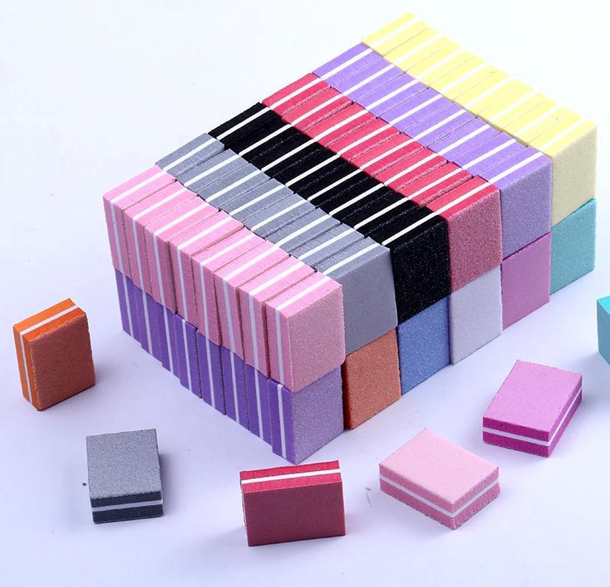 5x Nail Block - Buffer Block - For roughening / degreasing nails - Artificial nails - Double-sided Mini Nail File - Sanding - Buffering - Polishing - Manicure - Image 1