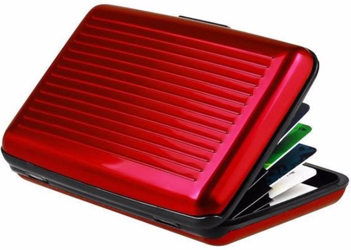 Aluminum Card Holder | Card Holder | Aluminum Wallet | Wallet | Card Holder | Red - Image 1