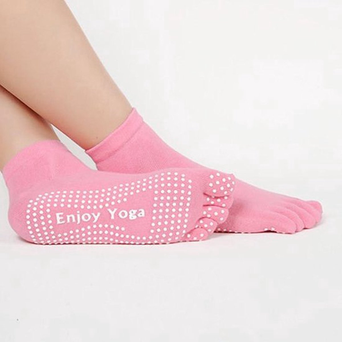 Full Toe Yoga Socks | Full Toe Yoga Sock | With Anti-Slip Bottom | Anti-Slip Socks | Pilates Socks | Size 36-40 | Pink - Image 2