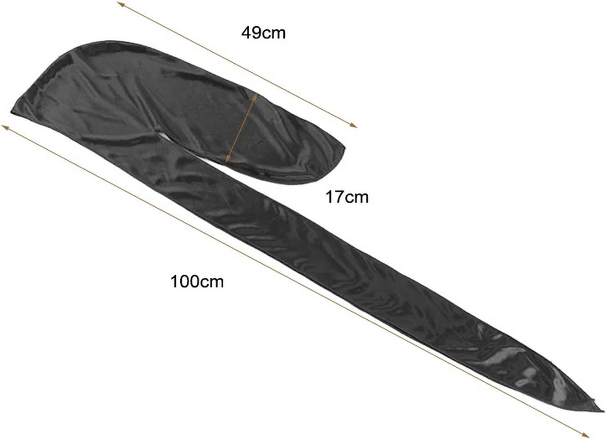 Durag Bandana | Silky Soft | Headscarf | Headband | Hairnet | Unisex | Black - Image 2