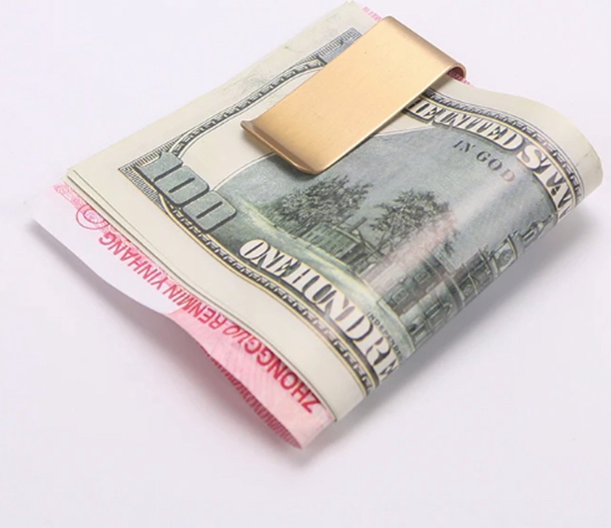 Money Clip | Money Clip | Paper Money Holder | 5 x 1.5 cm | Stainless Steel | Gold - Image 4
