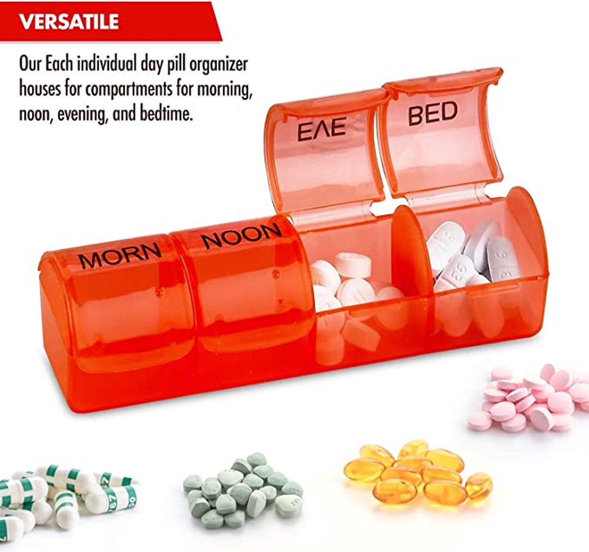 7-day pill box with 4 daily compartments - Automatic opening - 28-compartment pill box - Medicine box - Pill organizer - Image 5