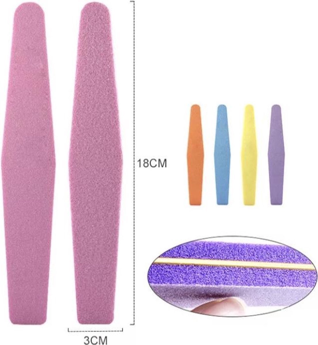 5x Files 100/180 grit | Nail buffer | Nail file | Polishing block | Nail polishing block | Buffer block | Nail buffer | Set of 5 | Multicolor - Image 3