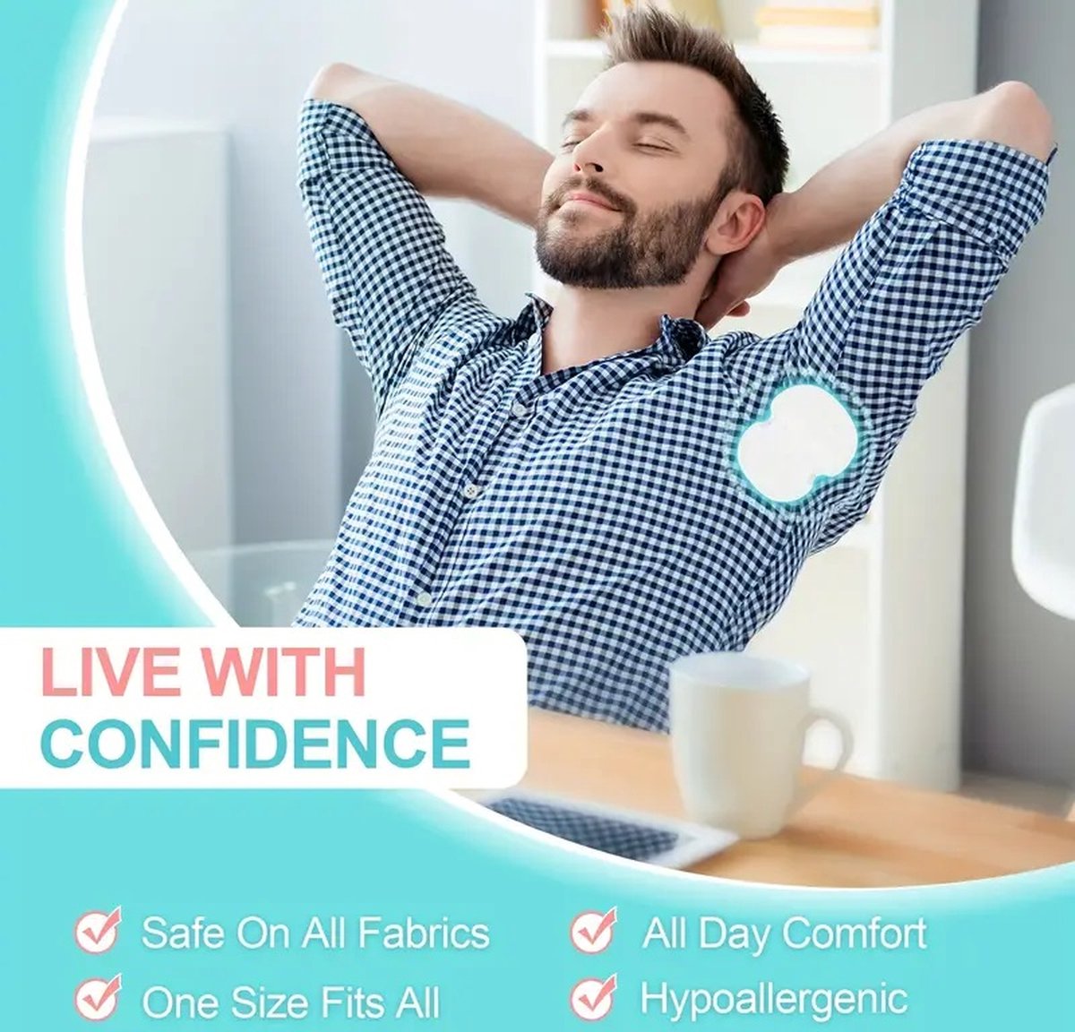 Anti-Sweat Underarm Pads | Anti-Perspirant Underarm Pads | Anti-Sweat | For Underarm Sweat | Disposable | 30 Pieces - Image 4