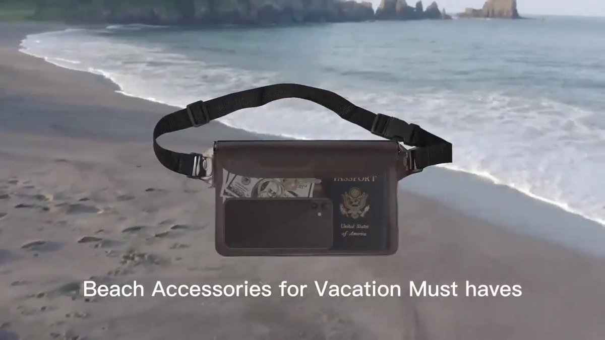 Waterproof Waist Bag | Running Belt | With Smartphone Holder | Transparent | Fanny Pack | Running Bag | Red - Image 2