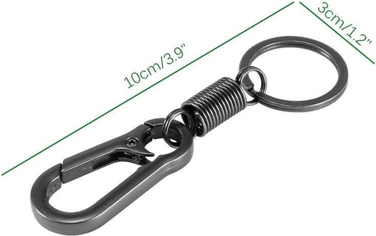 Keychain - Carabiner - Hook Shape Keychain - Hook - Rings - Stainless Steel - Gift - Black - Image 2
