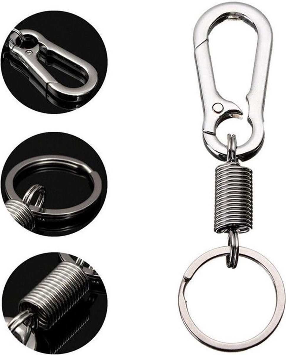 Keychain - Carabiner - Hook Shape Keychain - Hook - Rings - Stainless Steel - Gift - Black - Image 4
