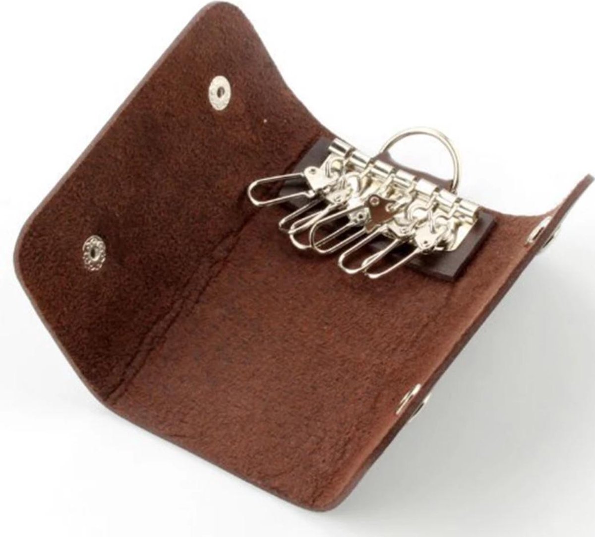 Key holder - Key wallet - Key organizer - Keychain - Leather - Brown - Image 1