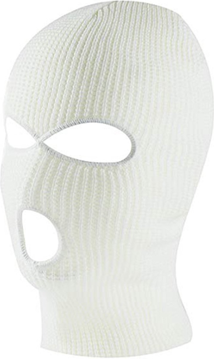 Three-Hole Balaclava | Facemask | Ski Hat | Bivouac | Winter Sports | Motorcycle/Skipper/Cycling Hat | Universal / One Size | White - Image 1